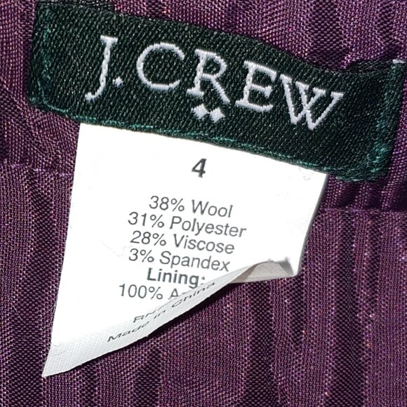 J.Crew Wool Blend  A-Line Pleated Mini Skirt Size 4 Deep Purple - Picture 3 of 5